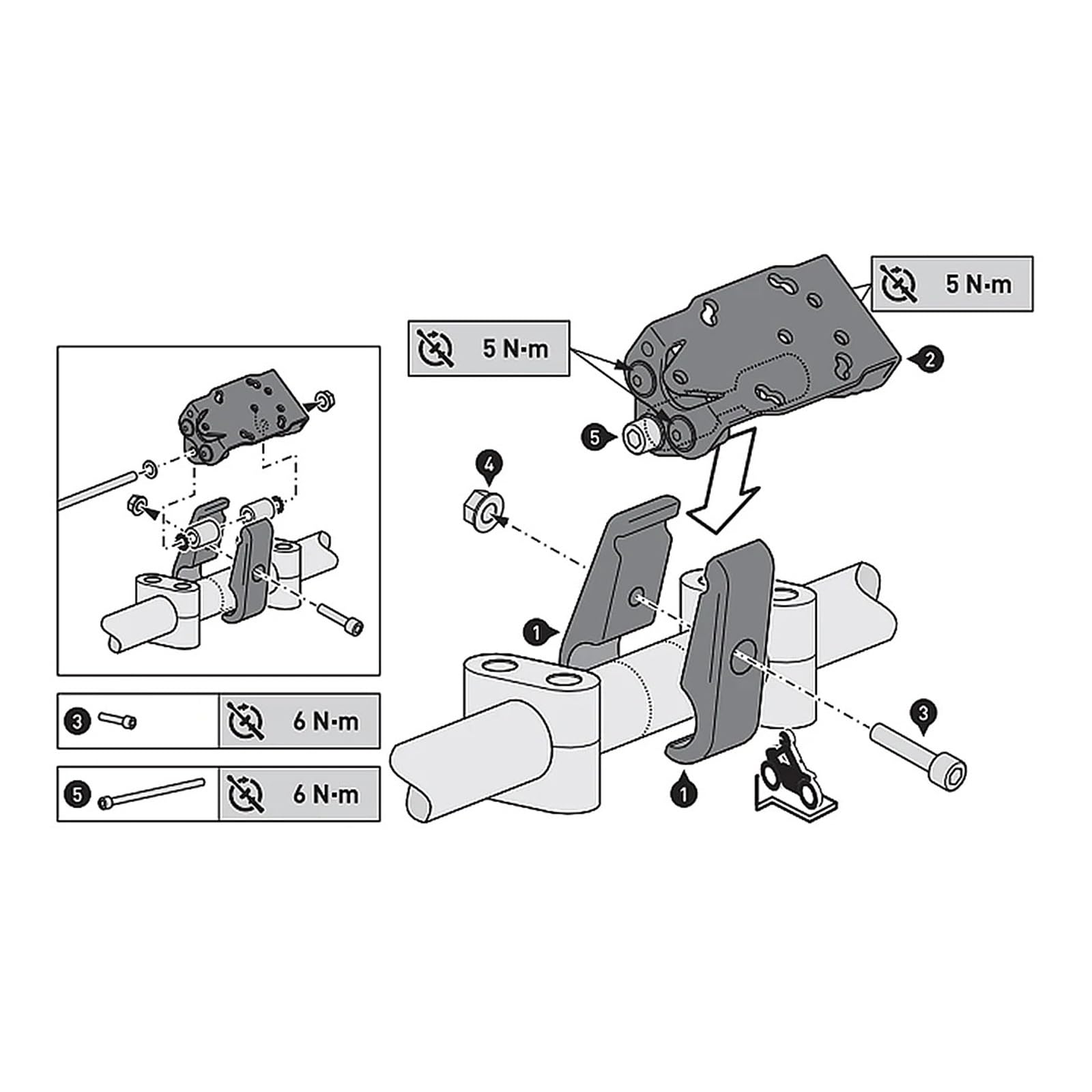 Soporte Móvil Moto Soporte Universal para Manillar De 22 Mm, Color Negro, para GPS Y Teléfono Motocicleta con Abrazadera