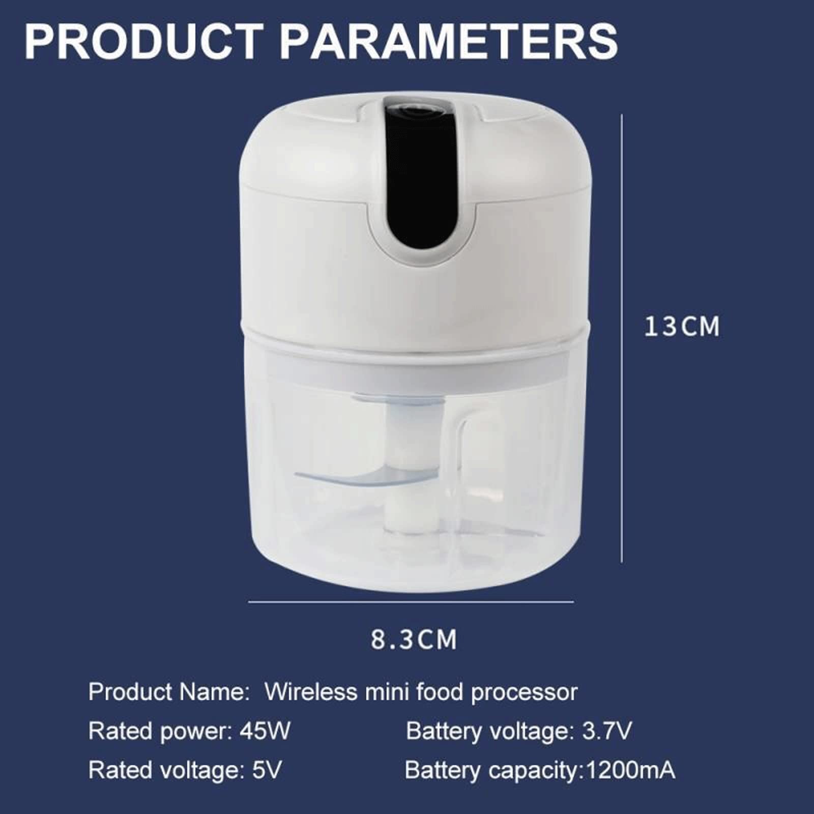 MRKU Prensa de ajos de Cocina, fácil de Usar, Ahorra Tiempo, machacador eléctrico Multiusos, Resistente y Duradero, Mini trituradora, picadora, Carga USB.