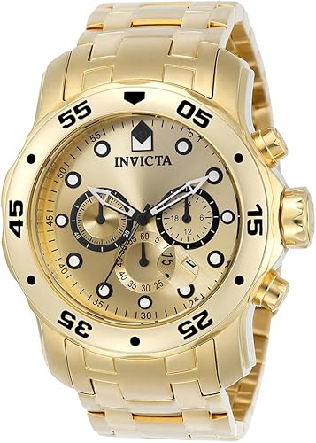 Invicta Pro Diver - Reloj cronógrafo de cuarzo con correa de acero inoxidable color plateado modelo 26 0073
