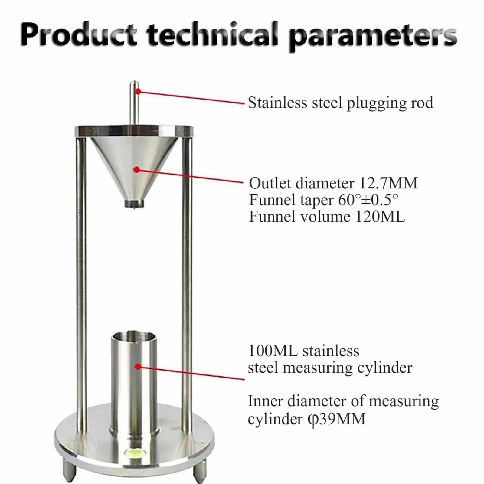 This Natural Density Meter, Bulk Density Tester with 100ml Measuring Cup and 12.7mm Funnel Aperture for Multiple Industries