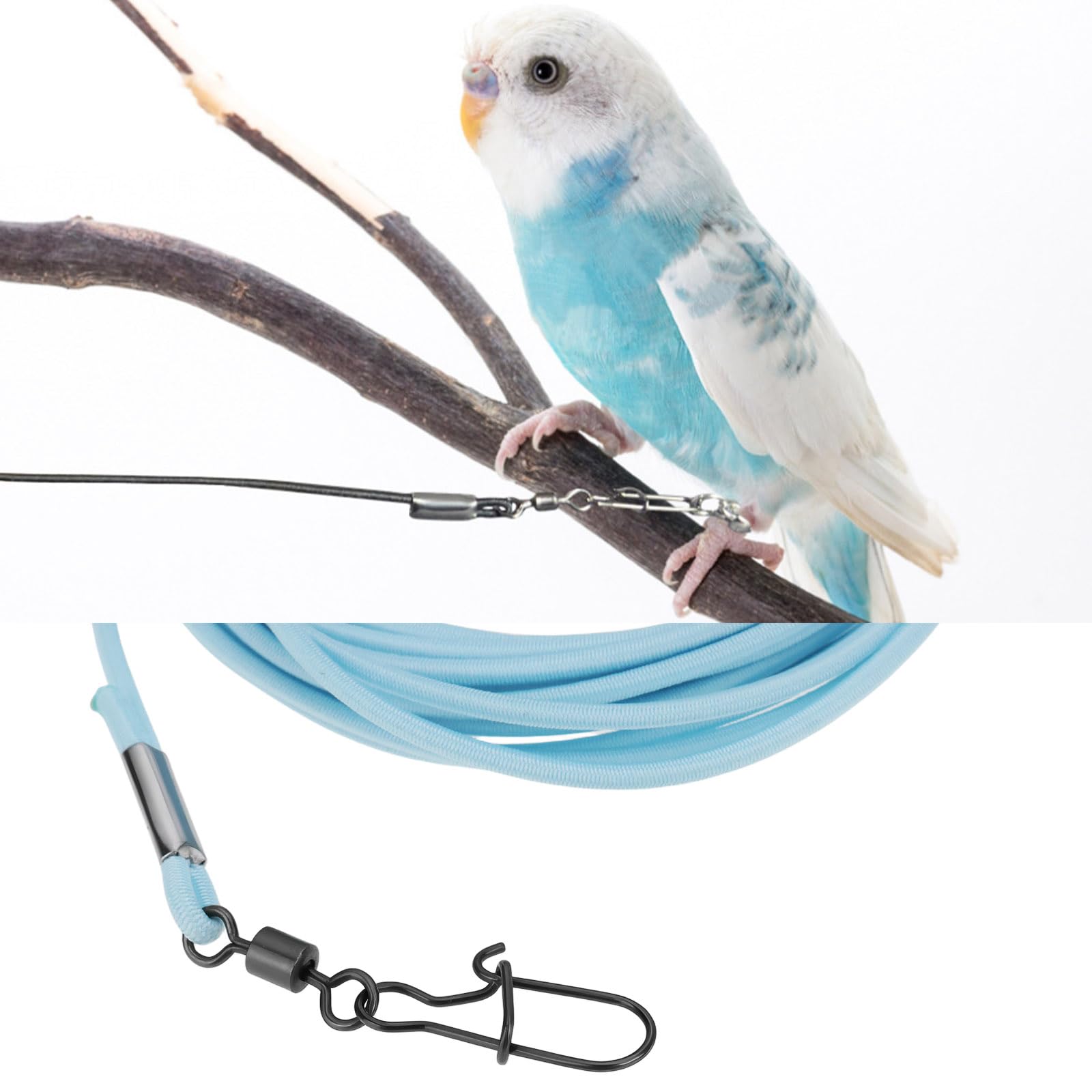 Harnais pour oiseaux avec anneau 4 # Bleu 3 m