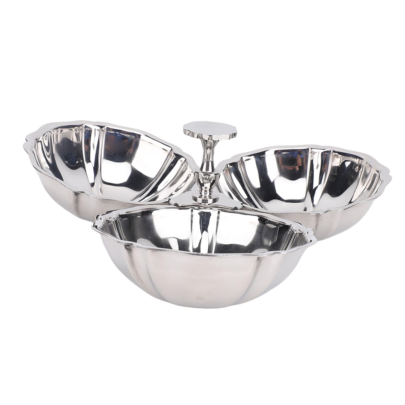 Assiette de Service en Acier Inoxydable 304, Bol à Collation Réutilisable 3 en 1, Lavable au Lave-vaisselle, avec un Design Robuste pour la Cuisine à Domicile, les Fêtes, l