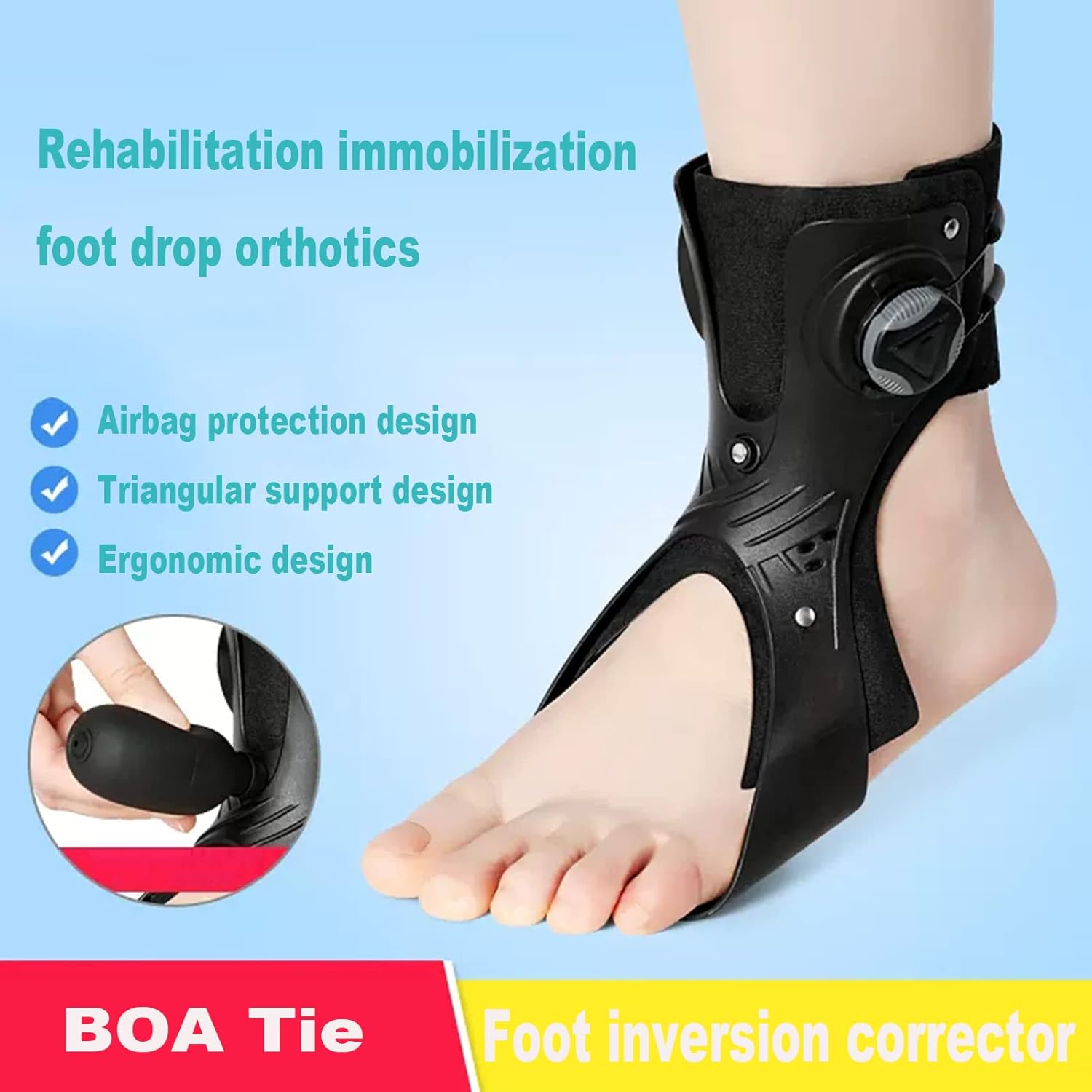 Foot Drop Support Brace Foot Drop Plantar Fasciitis Achilles Tendonitisinjury Recover Ankle-Foot Orthosis for Hemipleia Stroke Shoes Walking,B/Left-Small