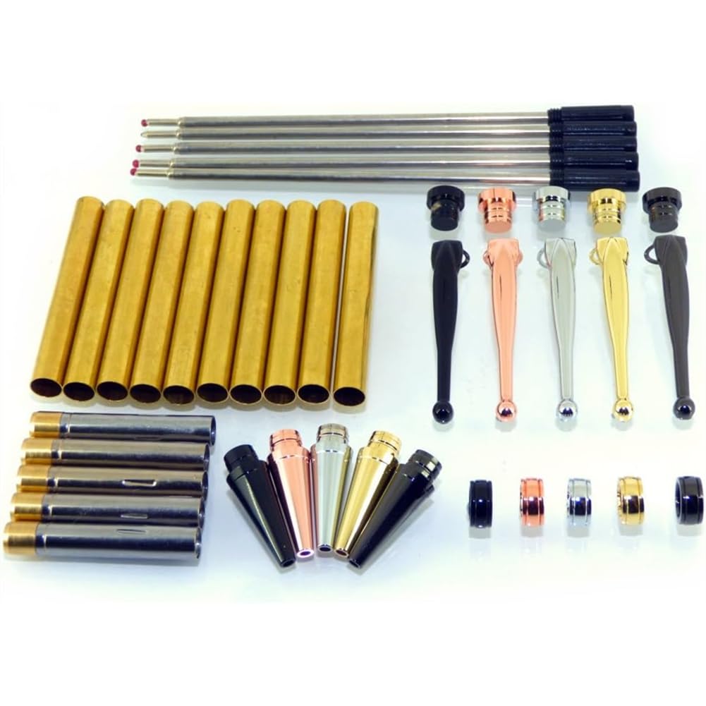 Myqqhbs Fancy Slimline Pen Kit for Crafts Woodturning in Mixed Colours, Set of 5 Twist Mechanism