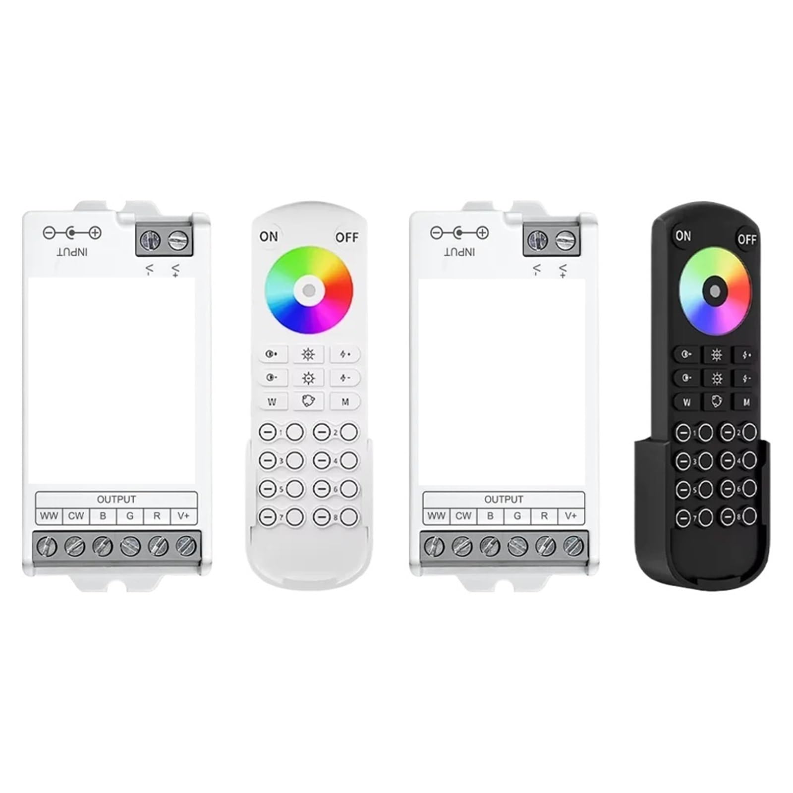 Kontroler taśmy LED DC5V-24 V, ściemniacz LED (biały, 4 szt.)