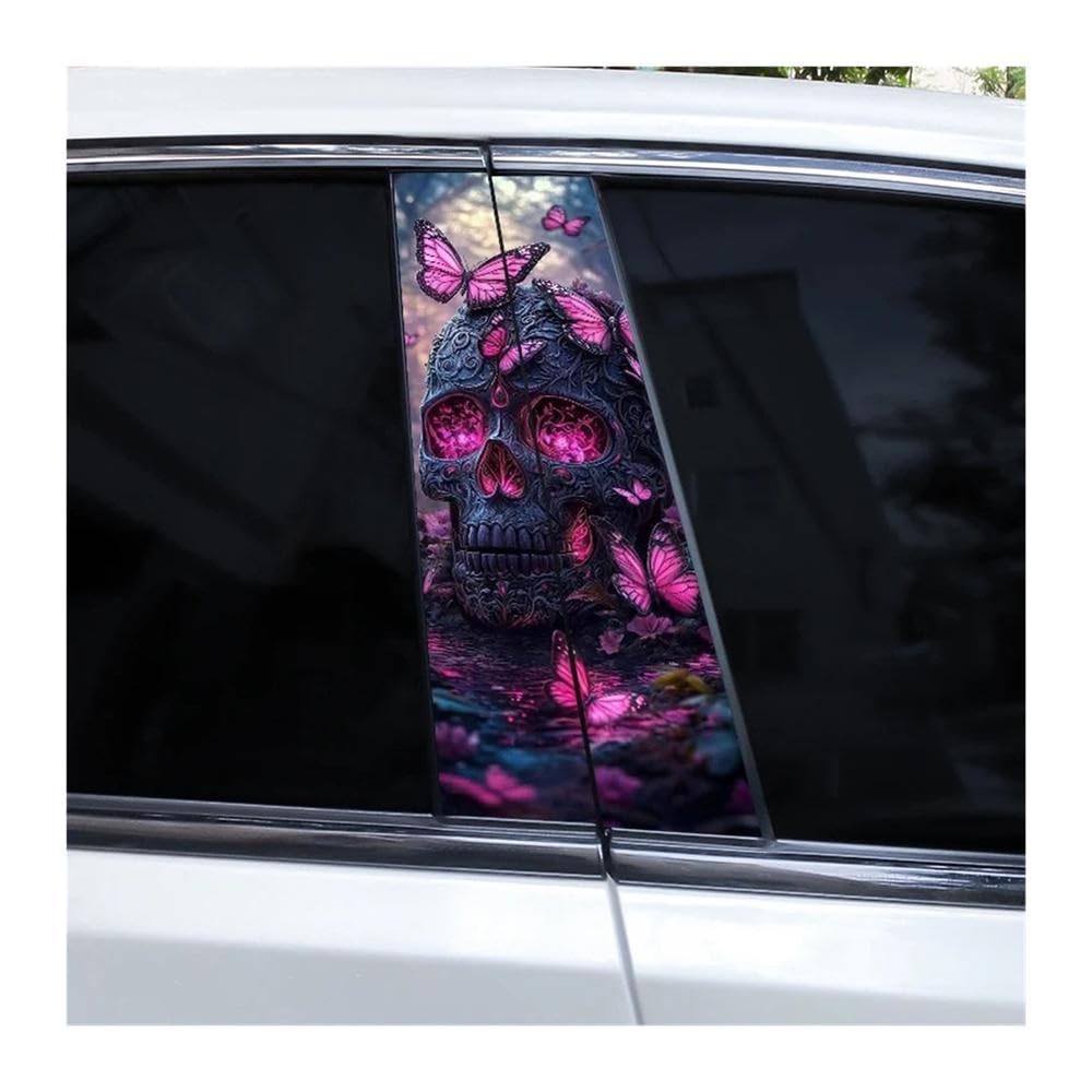 Bertdcx N Skull Car Window Pillar Sticker Door Vinyl Auto Parts(N)