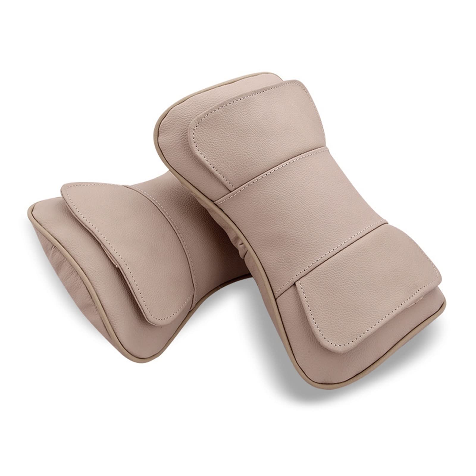 Cuscino per poggiatesta per seggiolino Auto Compatibile con Cuscino per Testa di Supporto per Collo Automatico Nero Accessori in Cotone PP Interni per Uomo (Color : 2pcs Beige)