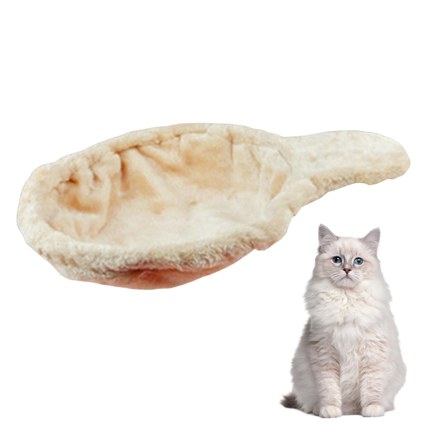 Cat Tree Replacement Parts Cat Hammock 17In Dia. Spoon-Shape Large Cat Tree Hammock Soft Scratch-Proof Cat Tree Replacement Parts Washable Easy To Install Cat Tree Attachments Beige,Cat Tree Hammock