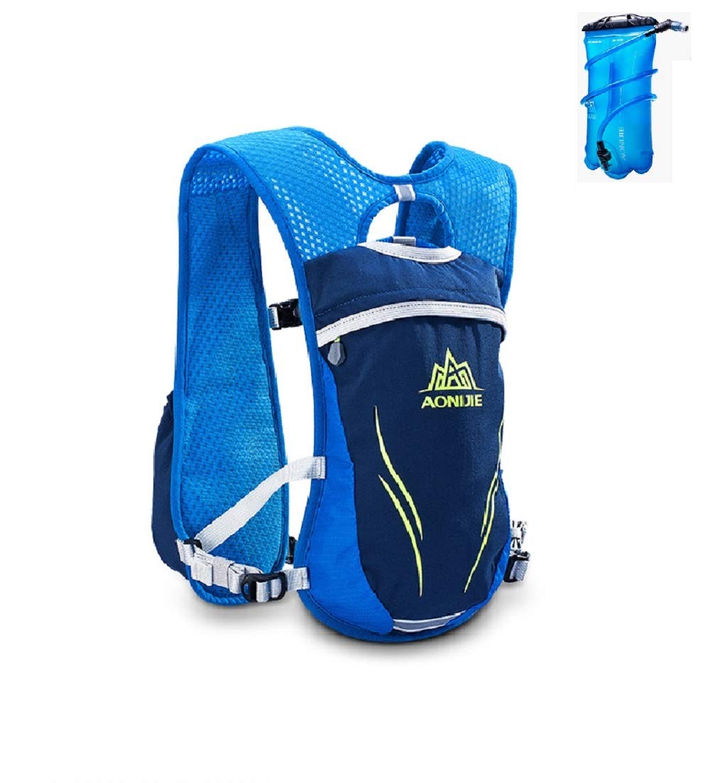 AONIJIE Sac à dos d'hydratation 5,5 L pour marathon, course à pied, cyclisme en plein air, escalade, portefeuille mobile avec poche à eau de 2 L/350 ml