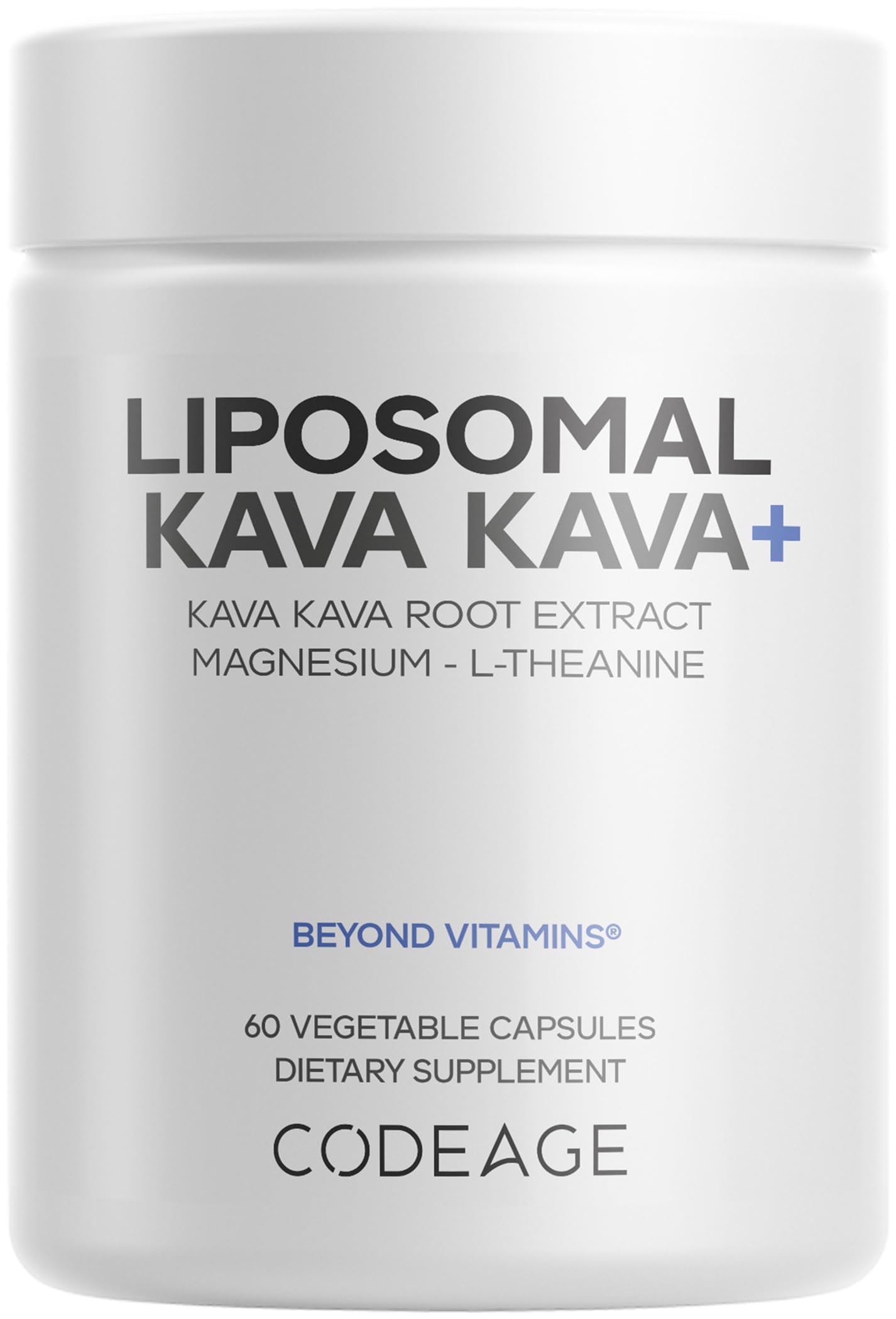 Codeage Liposomal Kava Kava+ Supplement, Magnesium, L-Theanine, 60 Capsules
