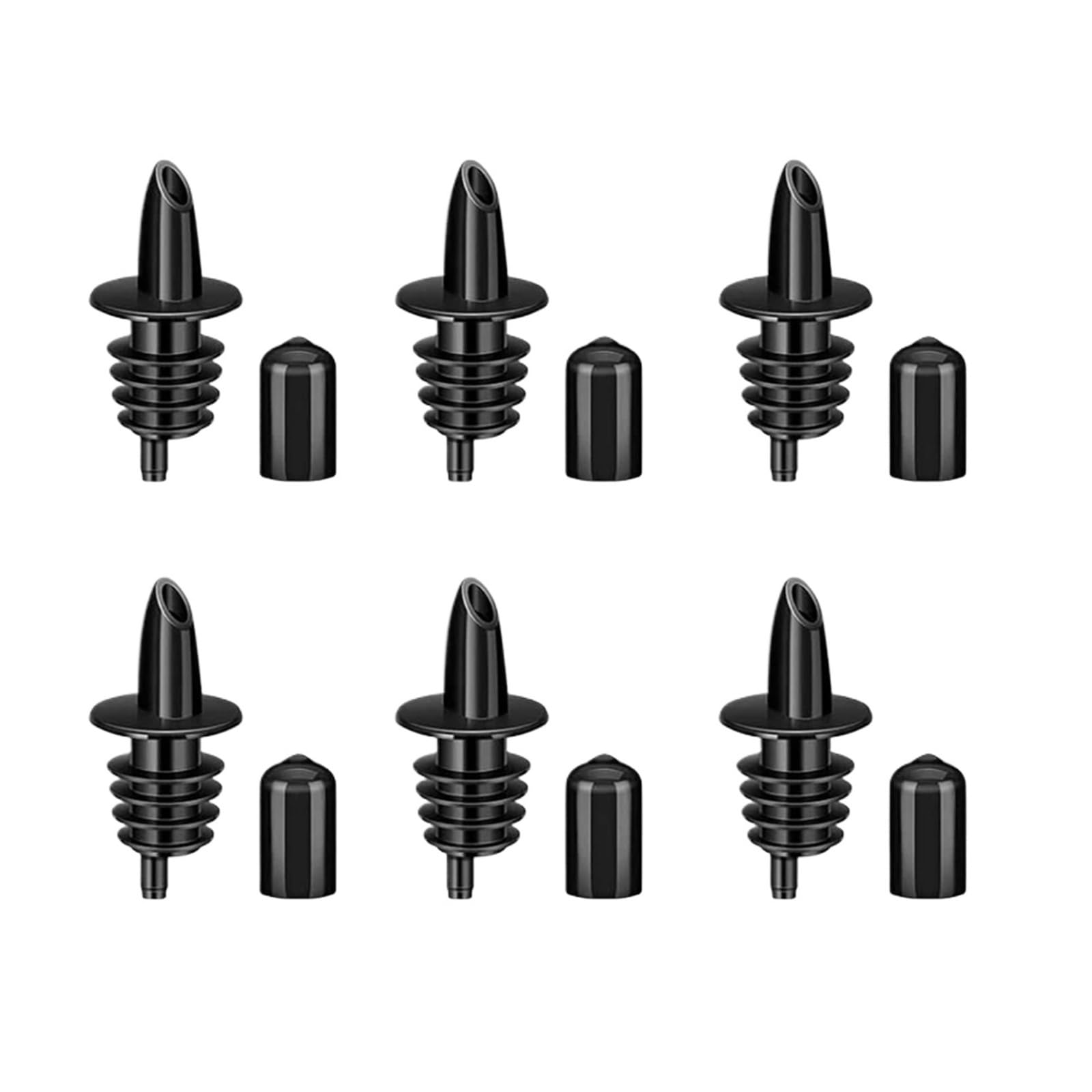 Boquillas for verter botellas, vertedores de botellas de licor de plástico con vertedores de goma, cubiertas con tapa antipolvo, vertedores de botellas for botellas de licor for Pubs(100pcs)