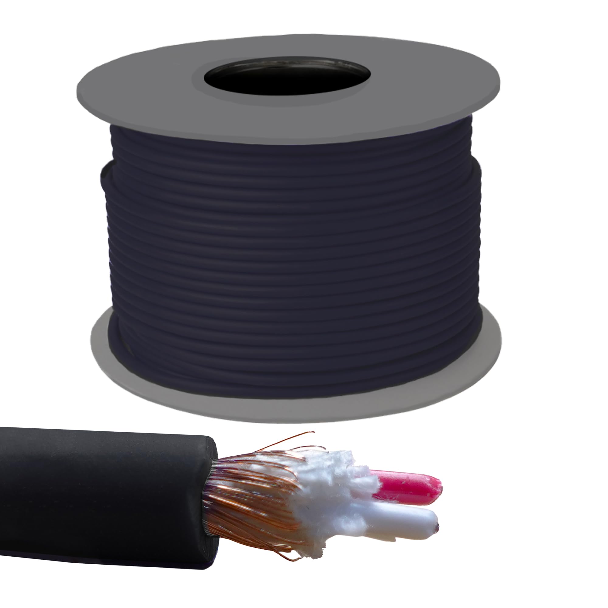Cavo Microfonico Bilanciato 100 Metri Audio Pro Nero + 20 Connettori XLR Maschio Femmina - Studio e Live