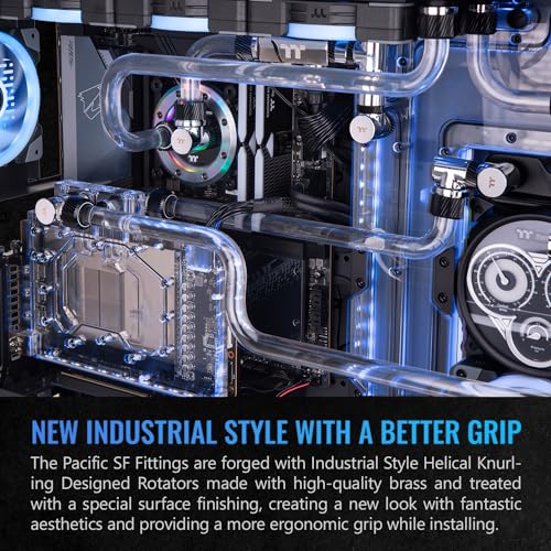 Image of Thermaltake Pacific SF 45 Degree Adapter Silver Black /DIY LCS /Fittings CL-W397-CU00SL-A