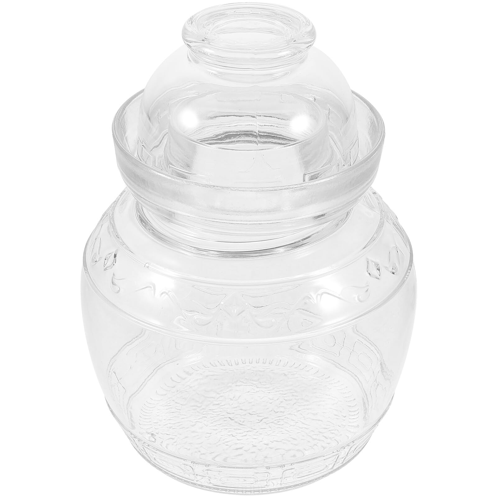 Toyvian Barattolo Materiale Sicuro in Vetro Trasparente per Fermentazione Coperchio Ermetico Contenitore Alimentare e Design Semplice Moderno per Cucina