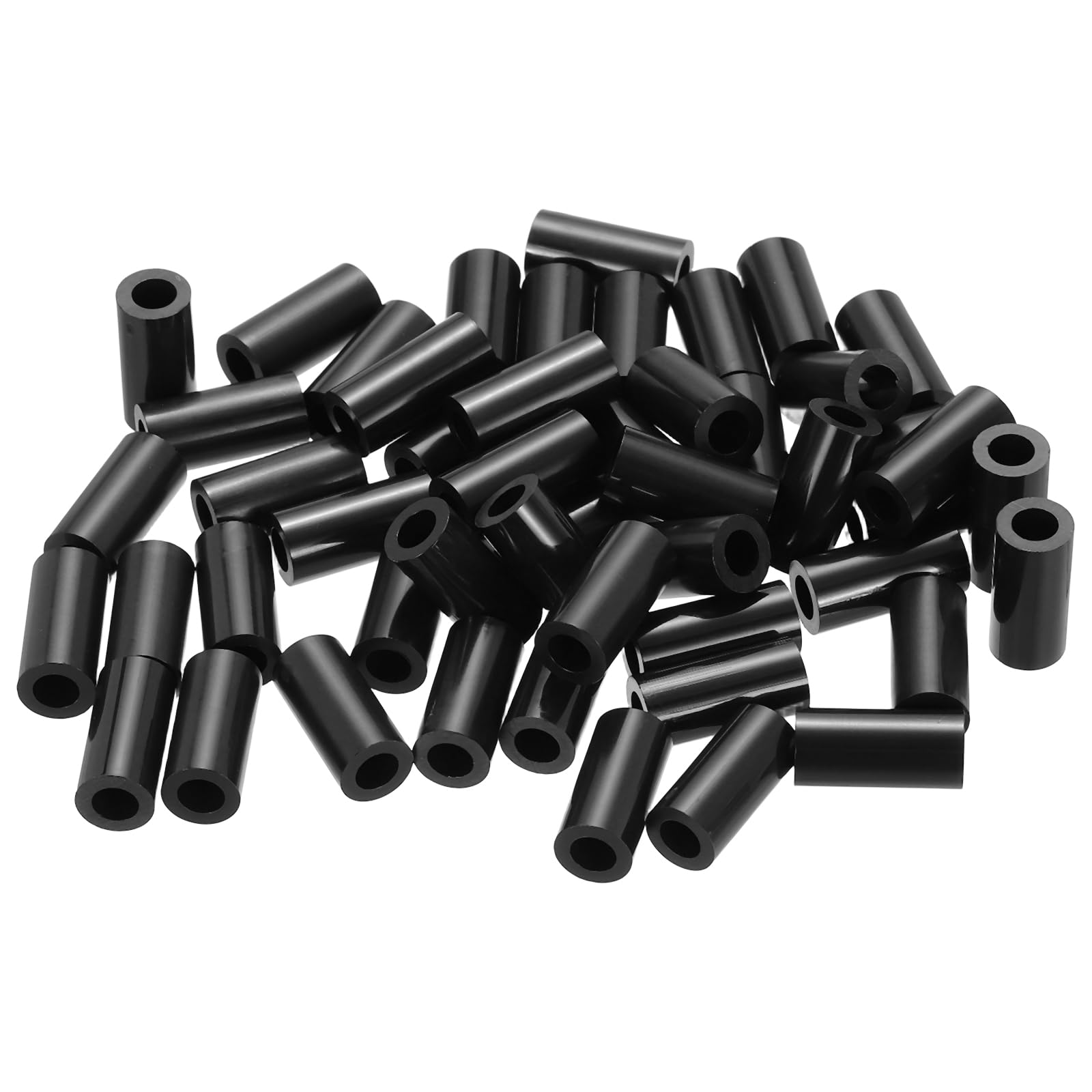 PATIKIL 120Pcs M4 ABS Spacers M4 x 7mm OD x 15mm L Plastic Round Spacer Washers Black Standoff Nut Unthreaded for Screws Bolts Electrical Outlet