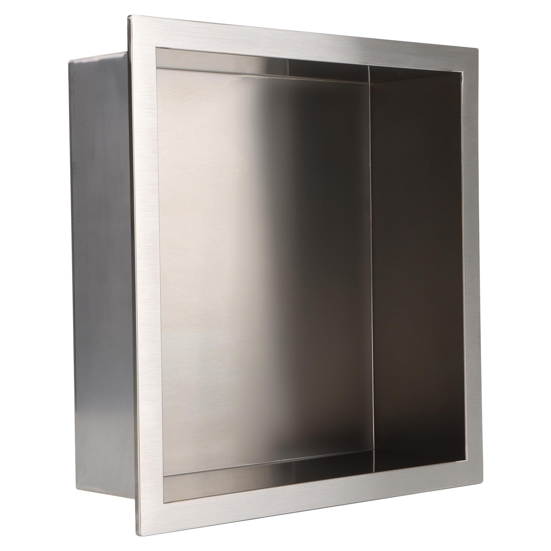NWT Direct 300 x 300mm Stainless Steel Shower Niche Square Pre-Built Wetroom Shower Shelving 100% Waterproof Easy Installation Pre-Built