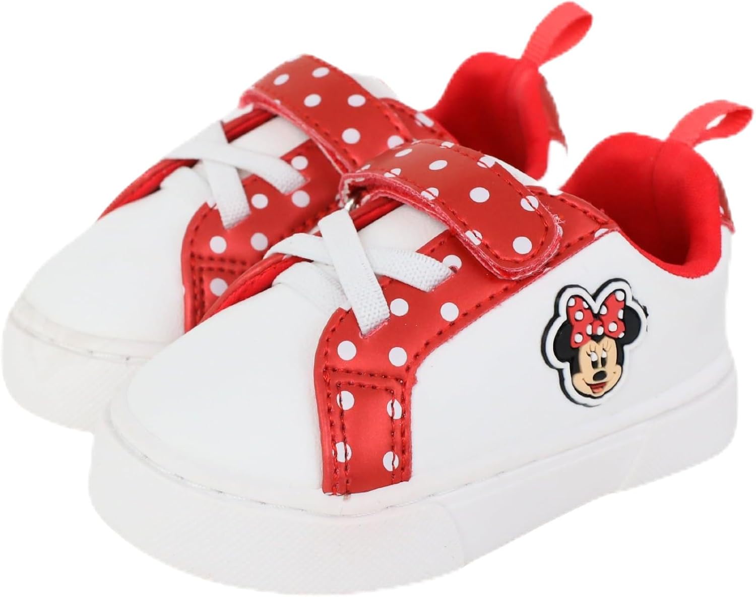 Disney Infant Sneakers - Winnie The Pooh and Minnie Mouse Baby Court Sneakers with a Hook and Loop Closure