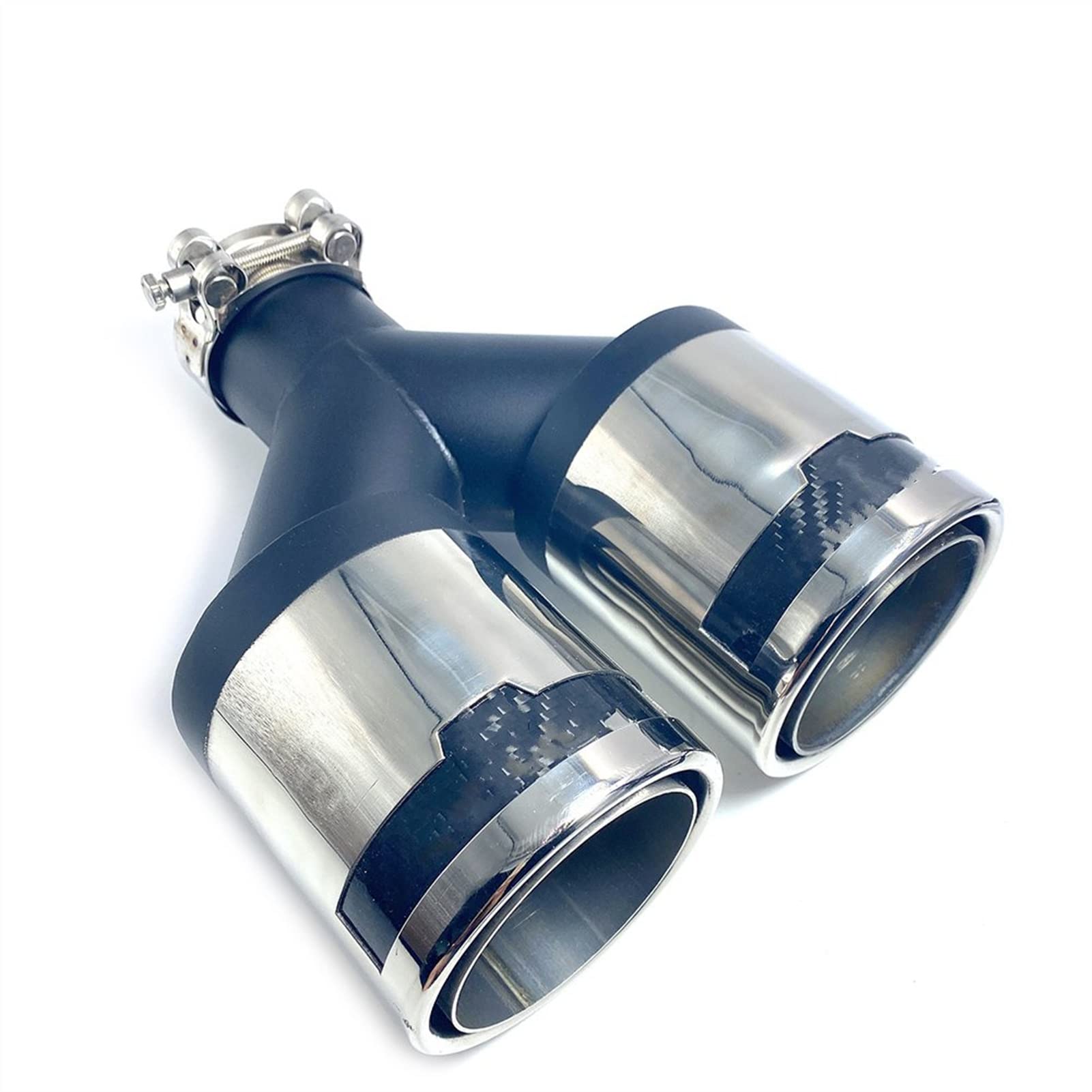 per BMW per Benz per Honda 1 Pz Punta di Scarico Universale in Acciaio Inox Punta del Tubo del Silenziatore di Scarico Doppio Tubo Scarico (Size : 57 in 89 out)