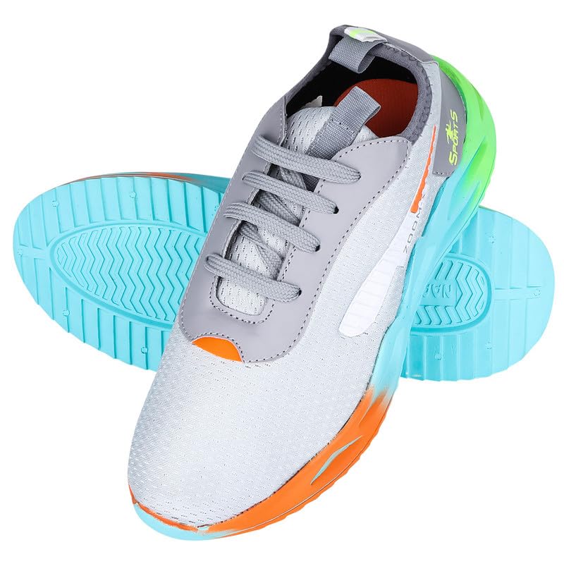 Image of Snatch Breathable Sports Shoes for Men | Lightweight PU Mesh Running & Walking Sneakers | Slip-Resistant Lace-Up Gym Shoes for Training, Gym Hair & Beard Trimmer Included