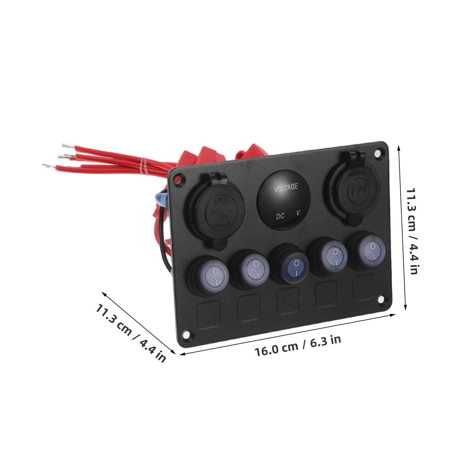 2 Stück Aluminium Wippschalterpanel 12v 24v mit Spannungsanzeige