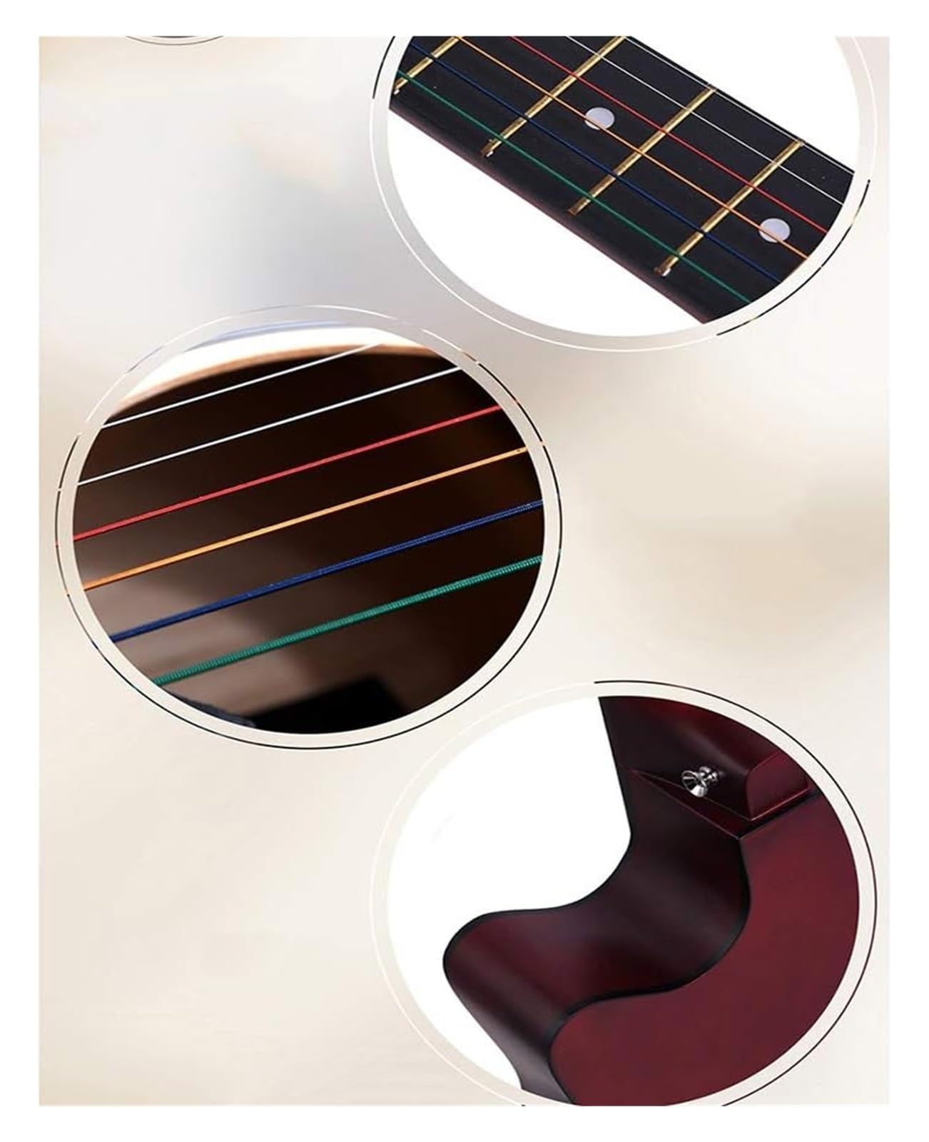 Klassische Gitarre Mit Stahlsaiten, 38 Zoll (96,5 Cm), Anfänger-Gitarrenset Mit Gigbag, Saiten, Plektren, Tragbare Reisegitarre, 10 Farben(A)