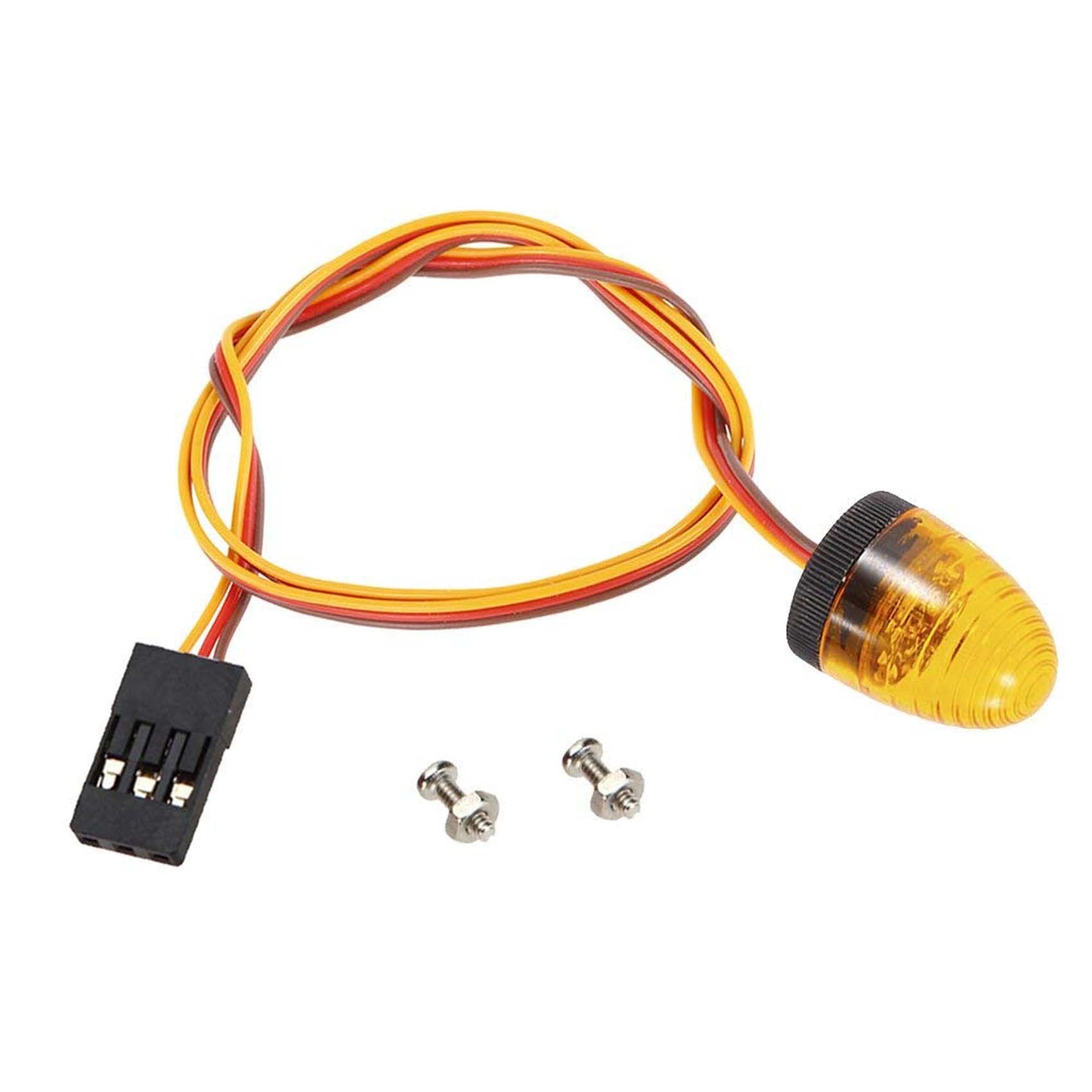 LAFEINA 5 Modes Ultra Bright LED Lights Rotating Flashing Police Lamp for 1/8 1/10 RC Mode Crawler Truck Short Course Car CC01 D90 SCX10 4WD (10x15mm, Yellow) — image 1