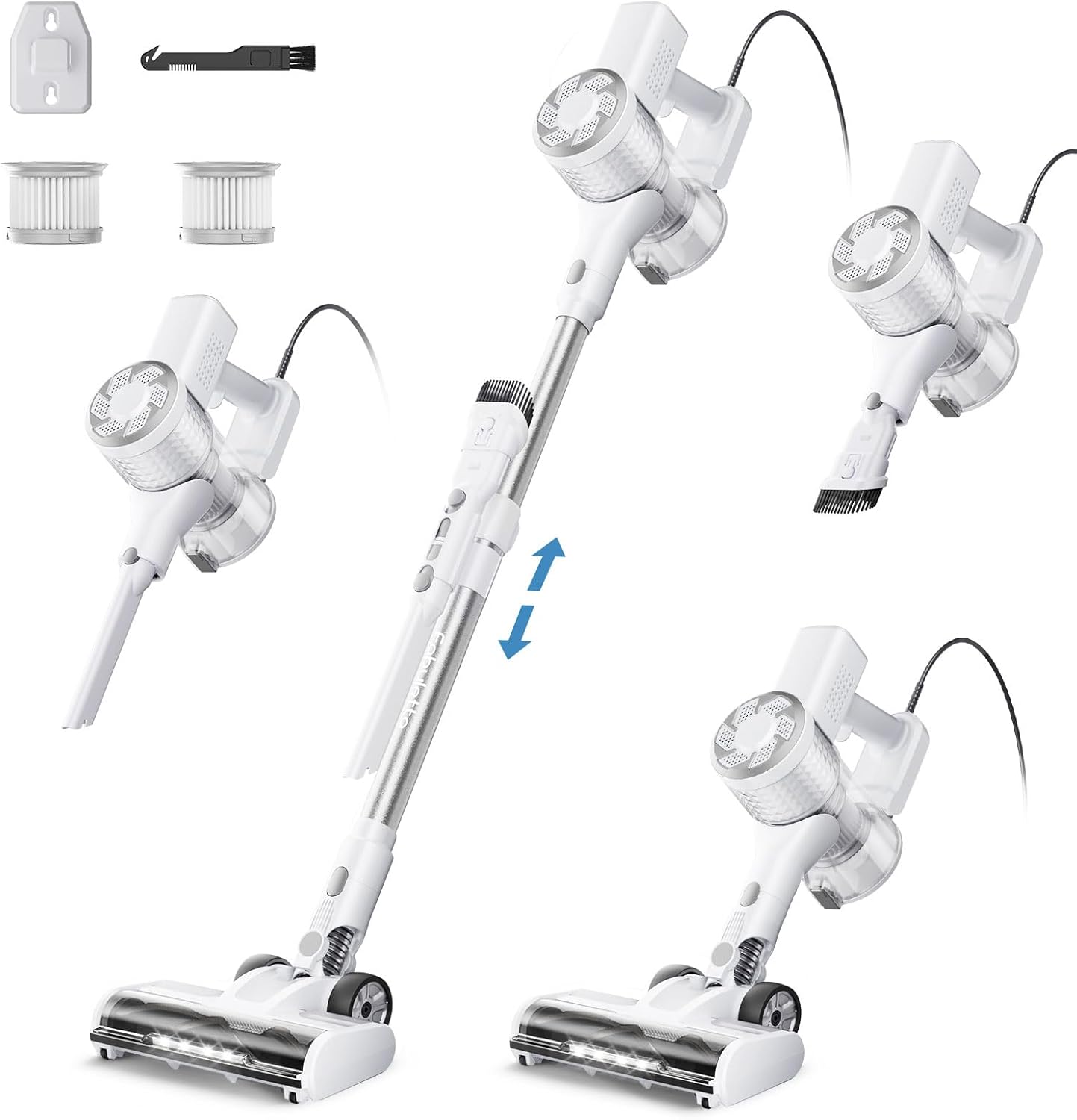 FABULETTA 23Ft Corded Stick Vacuum, 600W Power Stick Vacuum with Telescopic Alloy Tube, 6 in 1 Ultra- Light Corded Vacuums Cleaner Converts to a Hand Vacuums, Great for Pet Hair & Hard Floor FABULETTA 23Ft Corded Stick Vacuum, 600W Power Stick Vacuum with Telescopic Alloy Tube, 6 in 1 Ultra- Light Corded Vacuums Cleaner Converts to a Hand Vacuums, Great for Pet Hair & Hard Floor