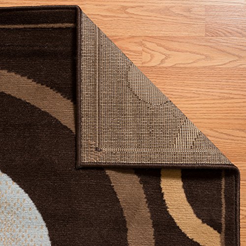 United Weavers Dallas Hip Hop Area Rug – Chocolate, 5X8, Modern Indoor Area Rug With Jute Backing, Circular Geometric Design #TOP2