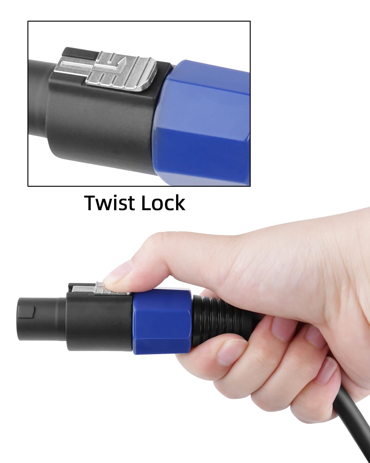 GELRHONR SpeakOn Câble D'extension Audio Mâle Vers SpeakOn Femelle Avec Verrou Tournant Pour Tables De Mixage, Jonctions, Préamplis, Haut-parleurs, Etc. (1,8 M