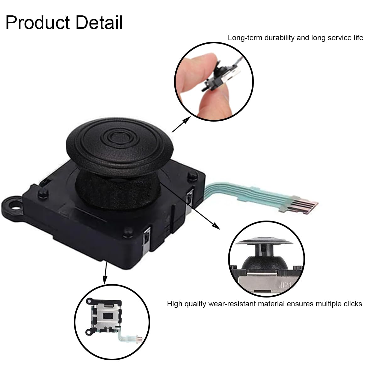 2-Pack 3D Rocker Analog Joystick Botón Thumbstick Repuesto joystick Control Pad Stick Botón Módulo Parte Para Sony PS Vita PCH-2000 PSV 2000 PS Vita 2000 2001 PS Vita 2000 2001 Negro
