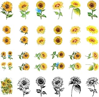 27 Floral Tattoo Designs That Bloom with Beauty 85 Sunflowers Temporary Tattoo Sticker Waterproof Yellow Watercolor Women G...