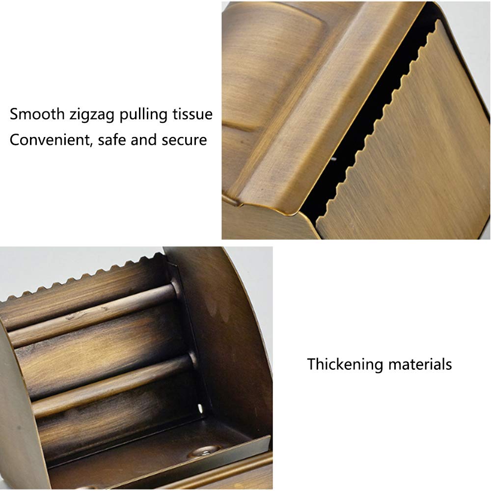 Portarrollos para Papel Higiénico de Pared con Estante Retro Latón Porta Rollos de Papel Higienico Accesorios de Baño, Portarrollos Baño para Cocina y Baño