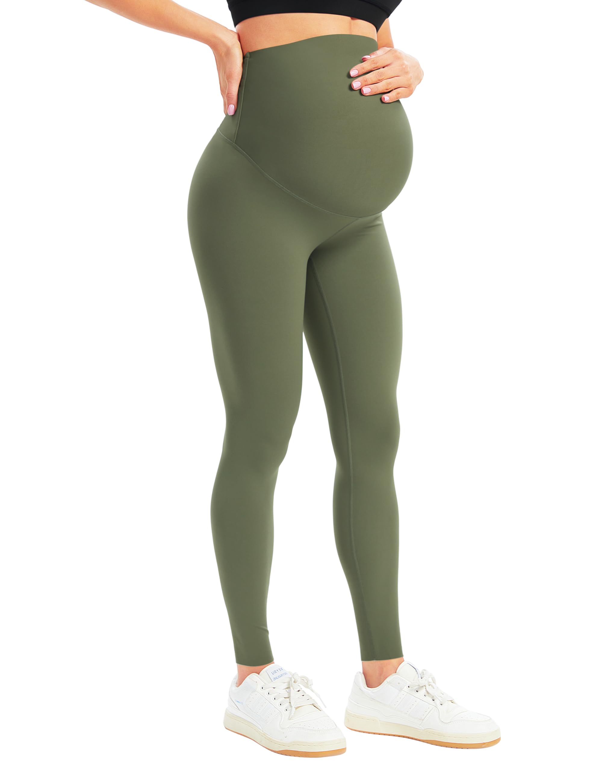 BONVIGOR Women's Maternity Leggings Over The Belly Bump Workout Full Length Leggings Running Active Yoga Pants
