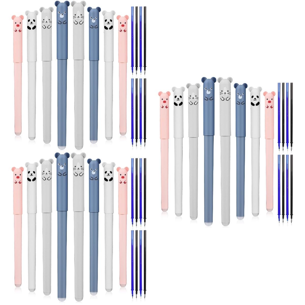 NUOBESTY 24pezzi Penne Cancellabili Colorate Con Ricariche Cancelleria Creativa Per Scuola e Ufficio Per Studenti e Feste Design Ergonomico e Facile Da Usare