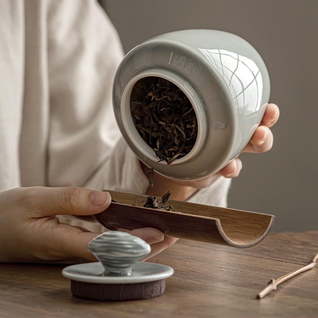 Juego De Té Latas de té esmaltadas de Colores for Uso doméstico, latas de té de cerámica Retro Selladas, latas de té a Prueba de Humedad Tarro para Guardar Té(B)