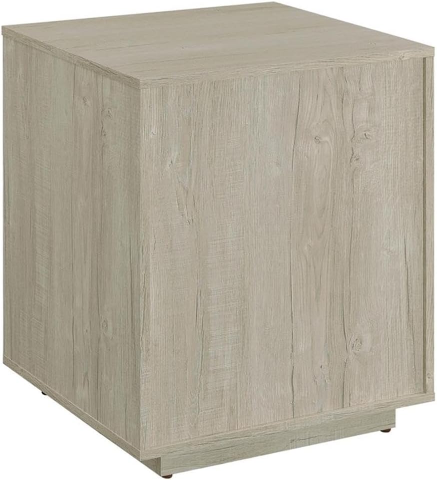 Pemberly Row Modern Wood Square File Cabinet, 3-Drawer Design, Whitewashed Gray Finish, Slim Gunmetal Pulls, 25" H x 19.75" W x 19.75" D, Contemporary Home Office Storage Organizer