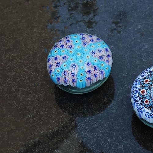 Miniatura 3 de YAOYUAN - Pisapapeles de vidrio hecho a mano, hermosa figura de flores, accesorio de escritorio único para el hogar u oficina (estrella de mar azul,