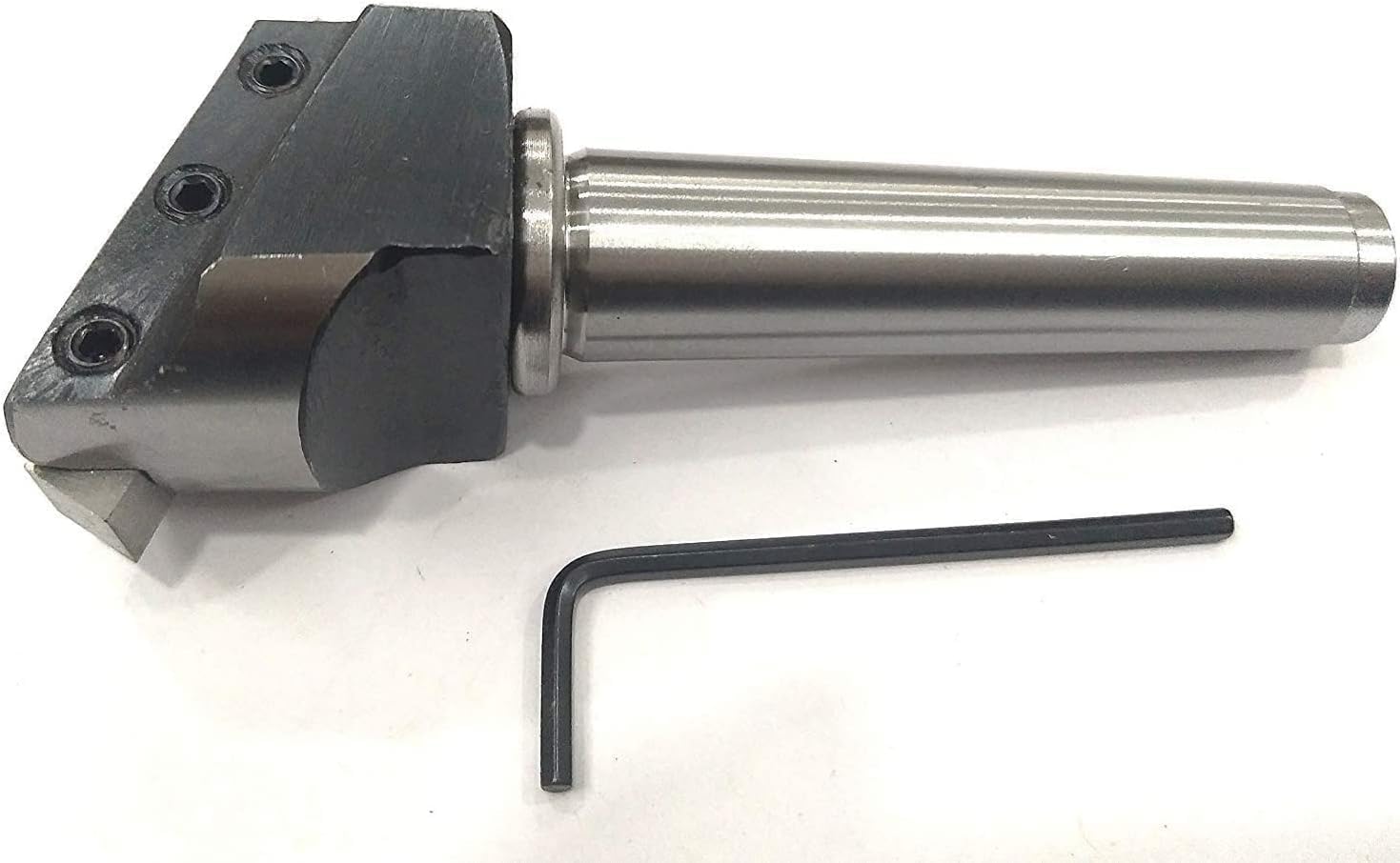 Buyohlic Coupe-mouches à tête de 5,1 cm avec tige MT3 (M12 x 4,4 cm) et foret à outils HSS M2 0,3 cm carré x 7,6 cm