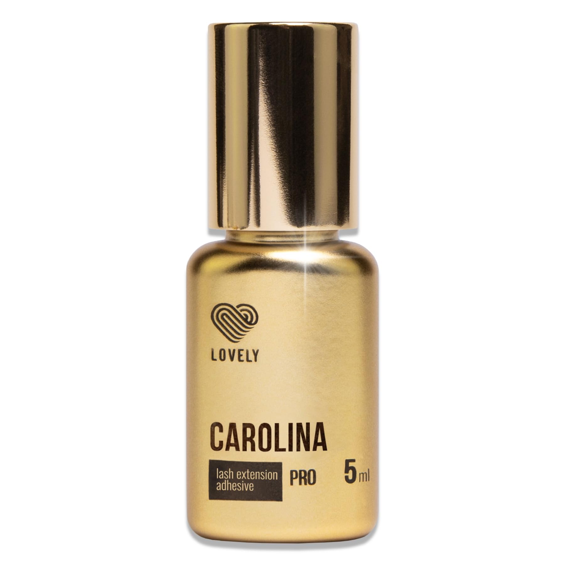 LOVELY Wimpernkleber CAROLINA - schneller Kleber Trocknungszeit 0,5 Sek. bis zu 8 Wochen Halt, Hypoallergen - Wimpernkleber für Wimpernverlängerung geeignet für Studios & Fremdanwendung - 5ml Schwarz