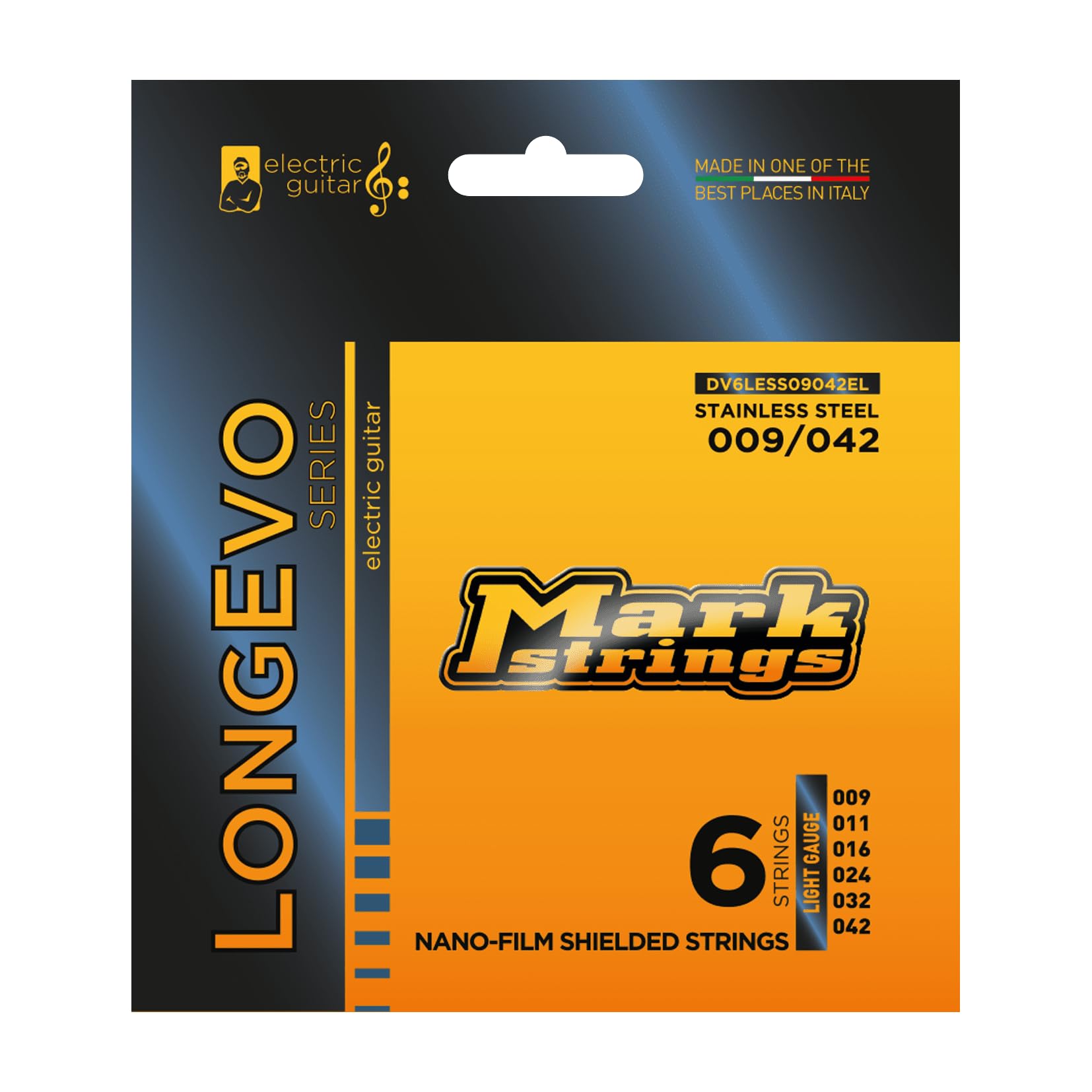 Mark Strings Longevo Stainless Steel Nanofilm Shielded 09-42 Elektro Gitar Teli