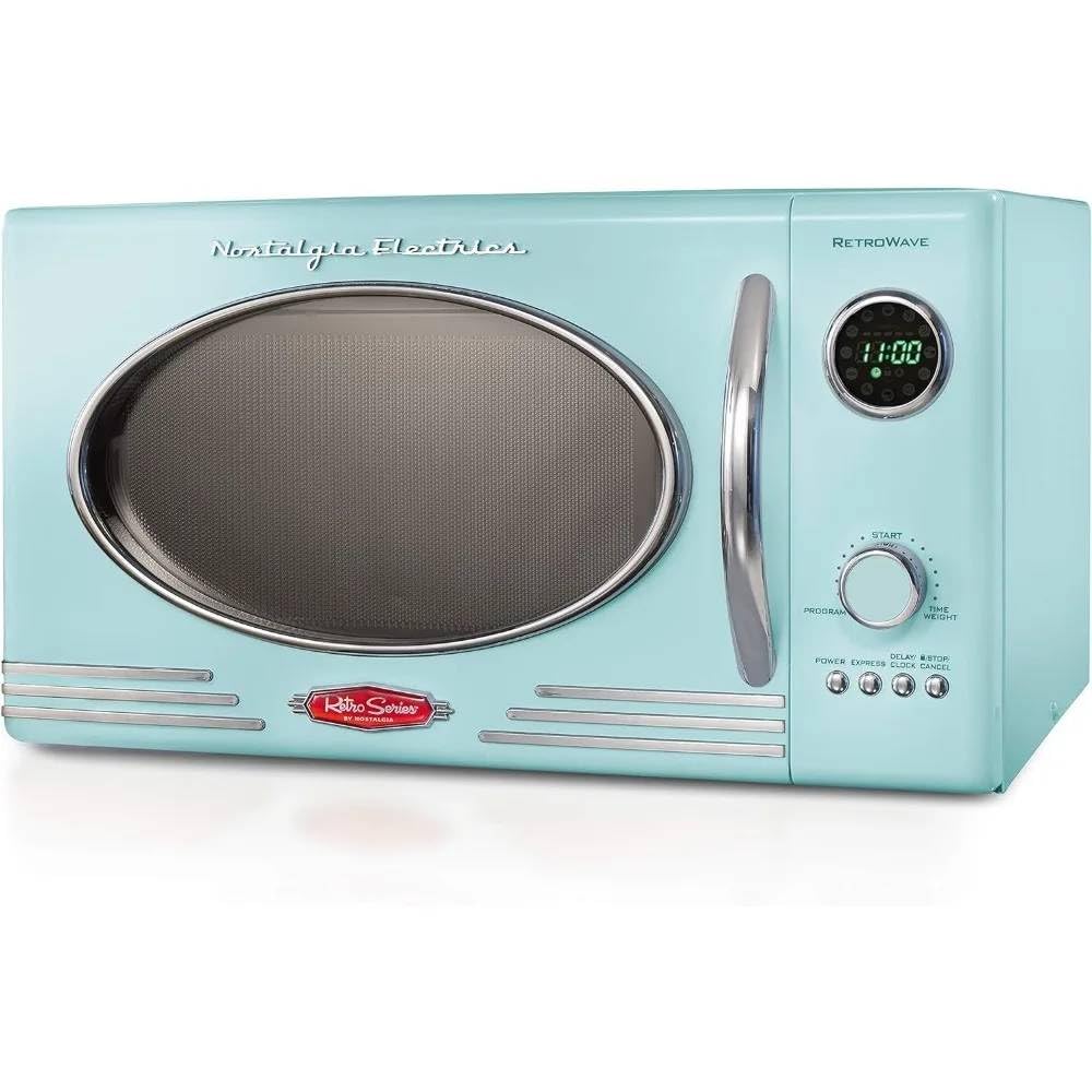 ‚Retro 0.9 cu ft Countertop Microwave with 12 Pre-Programmed Settings & Digital Clock ‚¨ Easy Cooking for Busy Kitchens-image-7