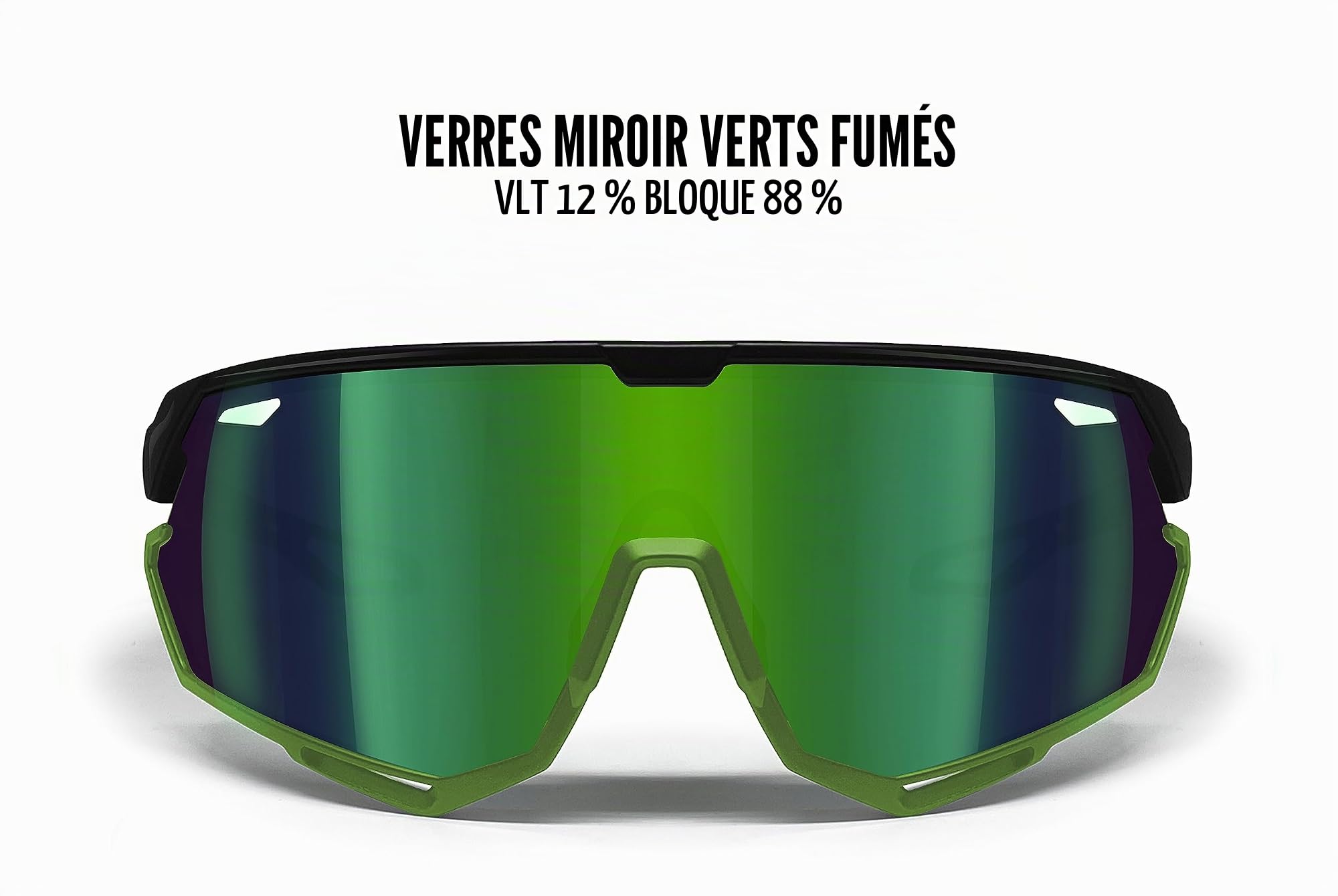 Bertoni Lunettes de Cyclisme VTT Running Sport pour Hommes Femmes en TR90 Protection 100% UV Grand Verre Antibuée mod. ALPHA