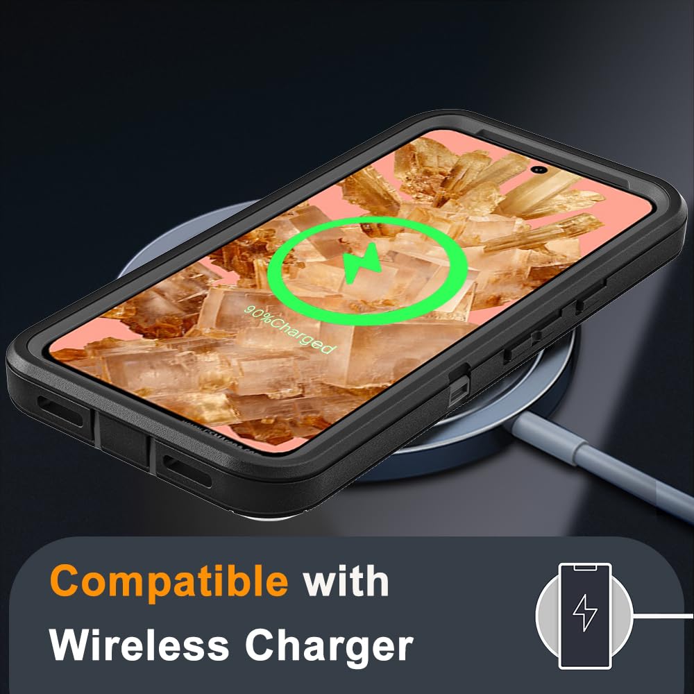 SKMY For Pixel 8 Pro Case,with Screen Protectors And Camera Cover,[Military Grade] 16ft.Drop Tested Cover With Magnetic Kickstand Protective Case For Pixel 8 Pro, Blue