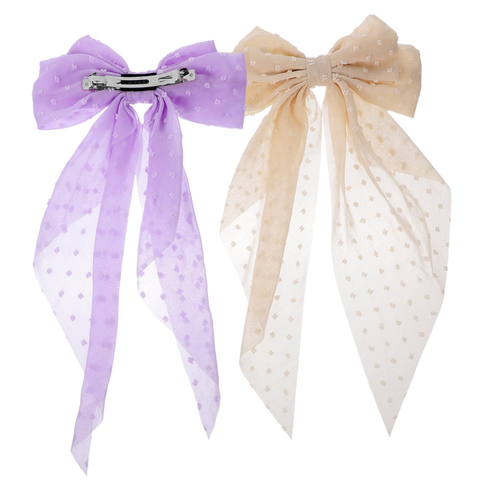 FRCOLOR 8 Pz forcina ad forcine francesi butterfly clips poggia bacchette elastici per in raso molletta nastrino grandi fiocchi di mollette per spessi trucco