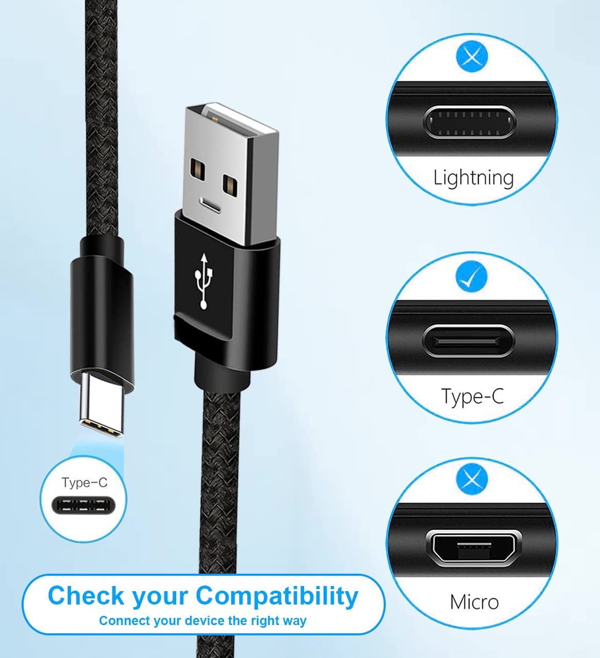 CELLONIC Cable USB Datos De 1m Compatible Con Blackview BV4900, BV4900s, BV5500, BV5500 Plus, BV6000 Cable Carga Para Móviles Y Smartphones 1A Micro- USB Langer Stecker A USB A 2.0 - View #6