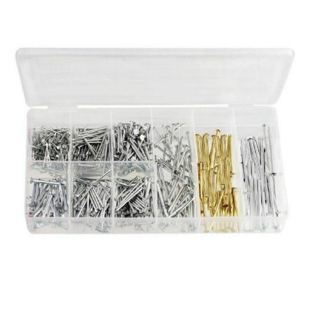 2 pack 550pc 9 Sizes Common Household Nail Assortment Panel Masonry Hang Pictures, Jikkolumlukka