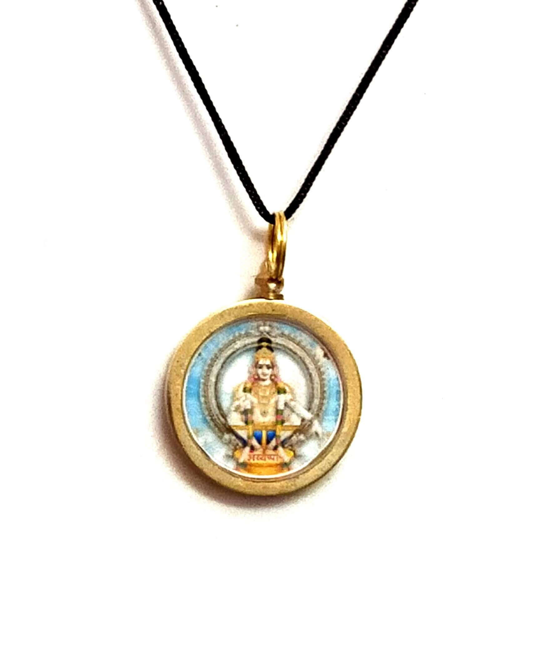 Shree God Ayyappa Swamy Yantra Mantra Brass Pendant For Men & Women