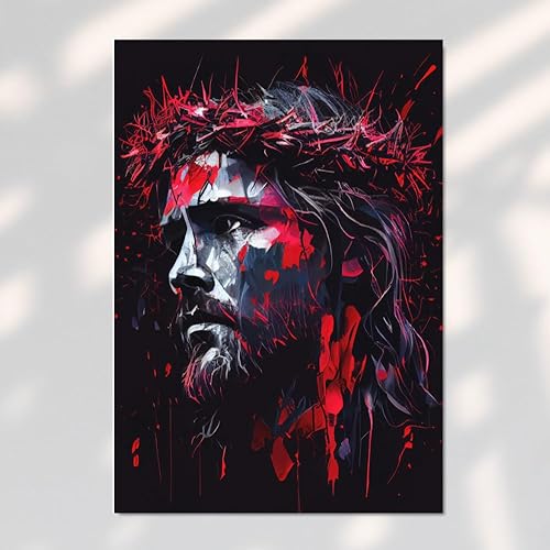 Miniatura 5 de Christ portrait, Religious canvas wall art, Christian artwork, Religious wall decor