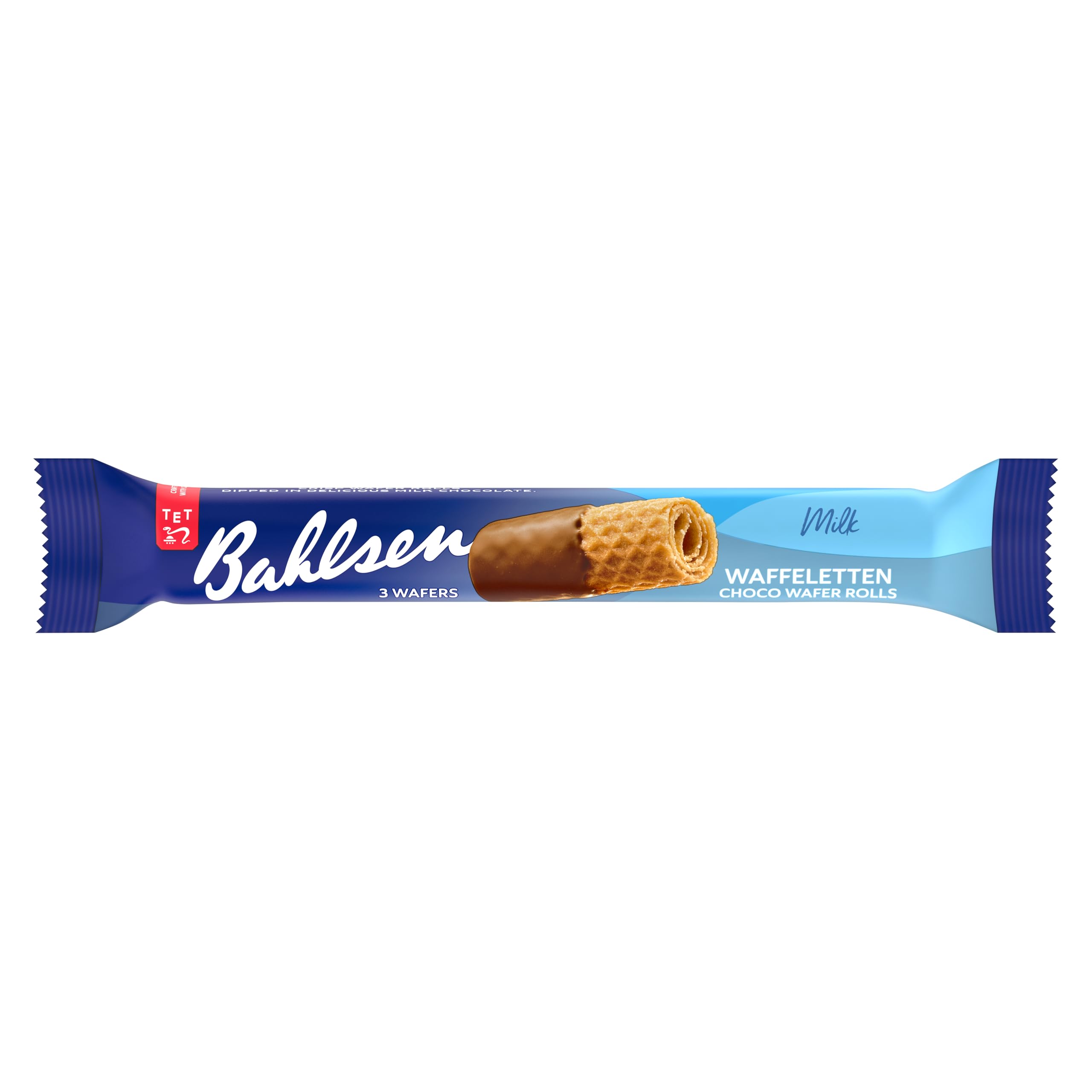 Waffeletten Milk Wafers - Crunchy Thin Wafer Rolls Half Coated In Chocolate Snack Pack 21G