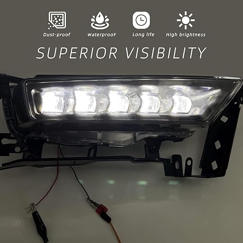 Miniatura 2 de Lámparas LED antiniebla aptas para Honda Accord Sedan 2013, 2014, 2015 (no compatible con híbrido) con interruptor y arnés (lente transparente)